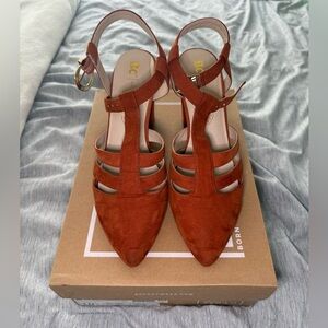 Born in California Rust Colored Strap-y Block Heel in Size 10
